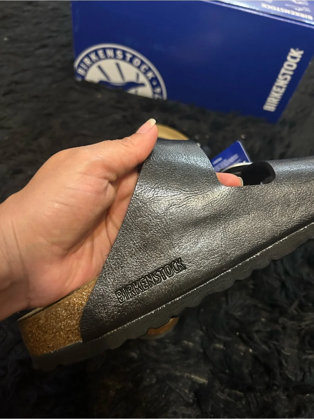 BIRKENSTOCK Arizona black silver buckle sandals slippers shoes eur 39 new